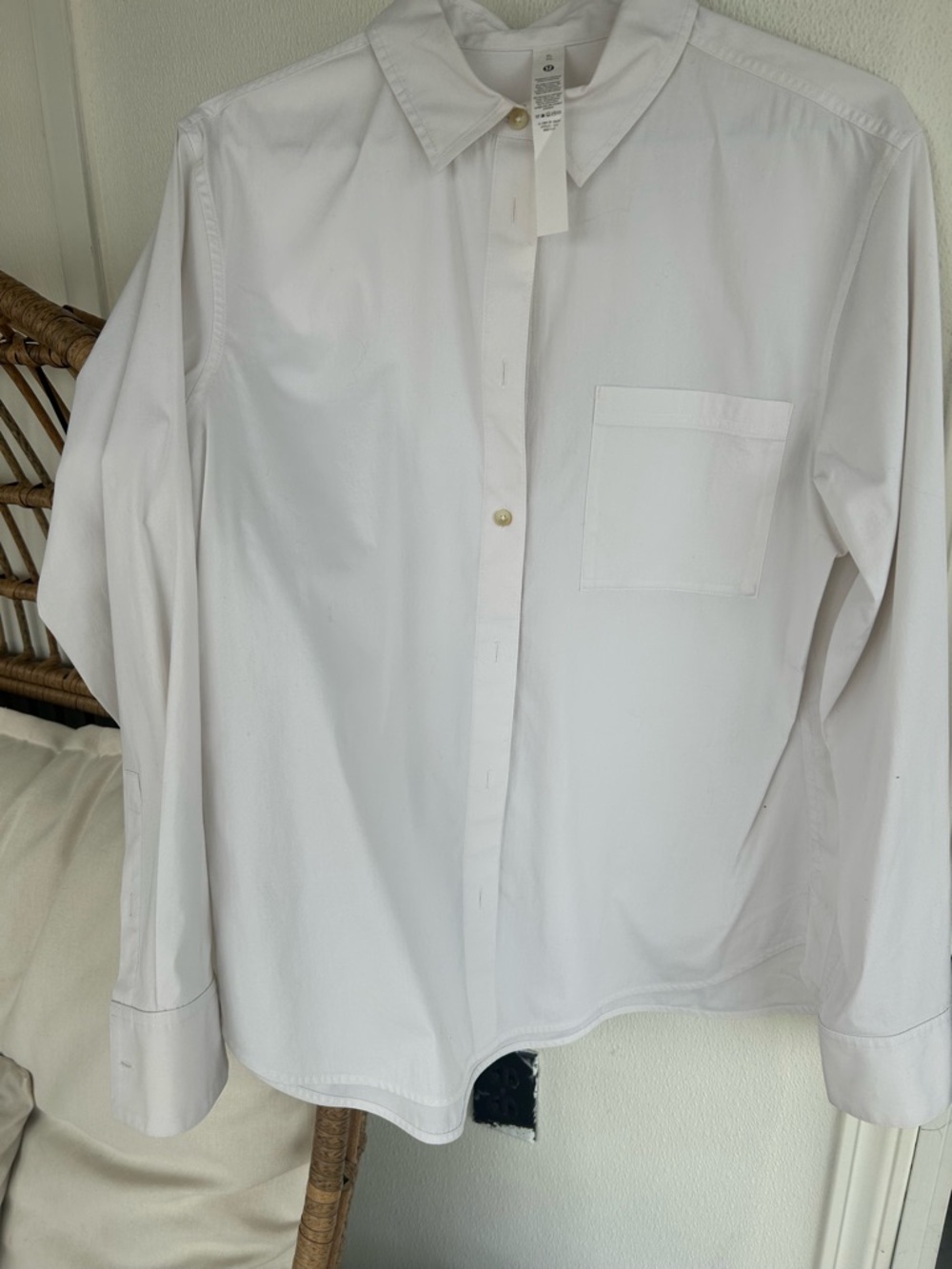 lululemon athletica White Button-Down Shirt with Chest Pocket